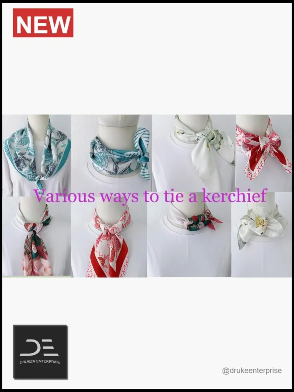 Satin Head Scarf Square Bandana Lightweight Silk Hair Wrap 27.5
